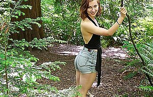Sweet Looking Redhead Teen Anja  Showing Ass, Clothed, Outdoor, Redhead, Shorts